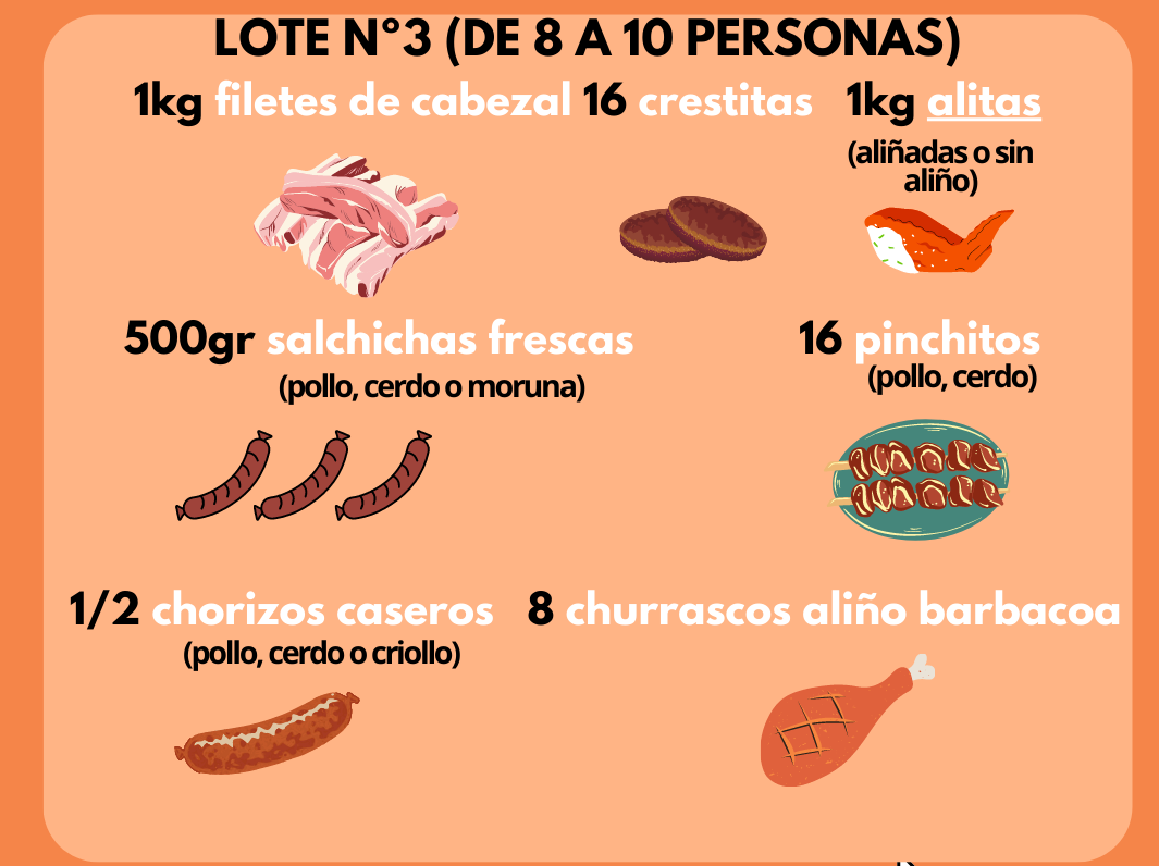 Lote de barbacoa Nº3 (de 8 a 10 personas)