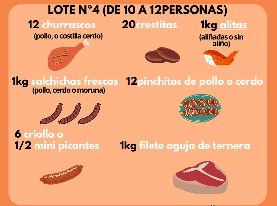 Lote de barbacoa Nº4 (de 10 a 12 personas)